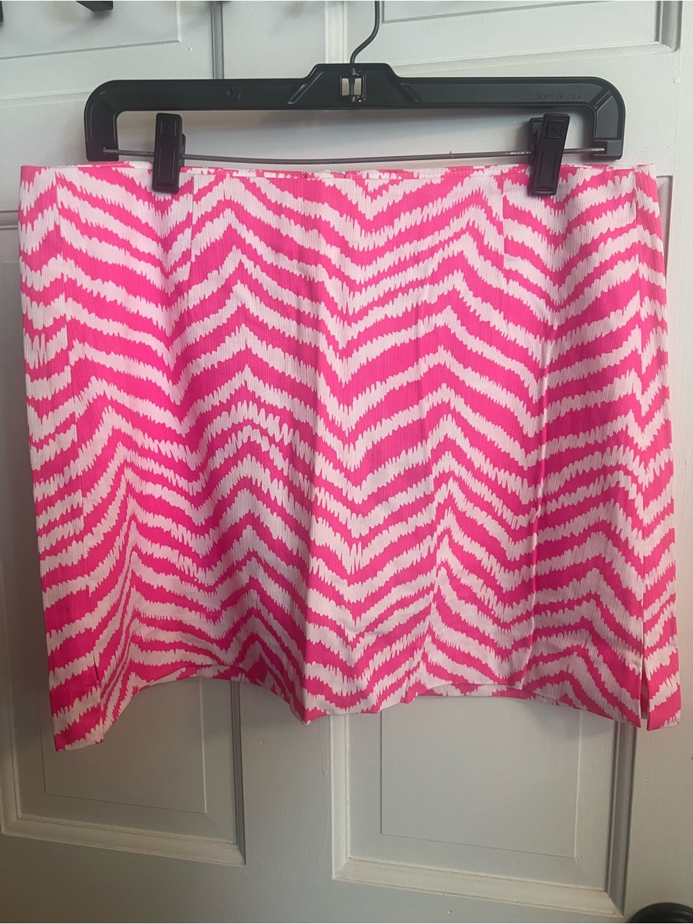 Lilly Pulitzer Pink and White Zigzag Mini Skirt